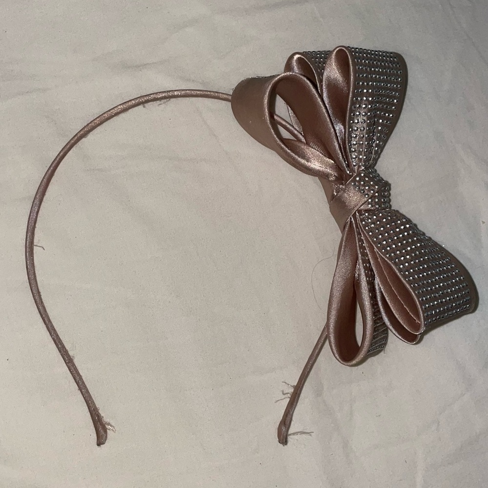 Champagne Cream Stud Hair Bow Headband‎